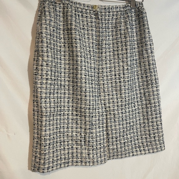 Karen Scott Classic Navy Light Blue and White Tweed Fall Skirt - Picture 4 of 9